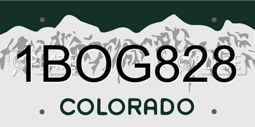 1BOG828 Colorado License Plate