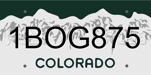 1BOG875 Colorado License Plate