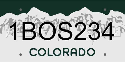 1BOS234 Colorado License Plate