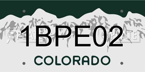 1BPE02 Colorado License Plate