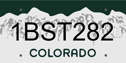 1BST282 Colorado License Plate