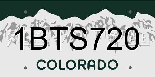 1BTS720 Colorado License Plate