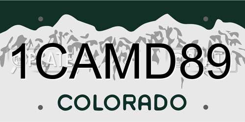 1CAMD89 Colorado License Plate