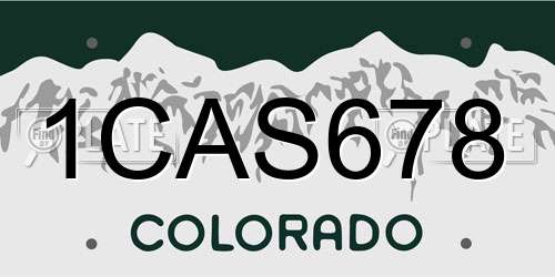 1CAS678 Colorado License Plate