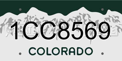 1CC8569 Colorado License Plate