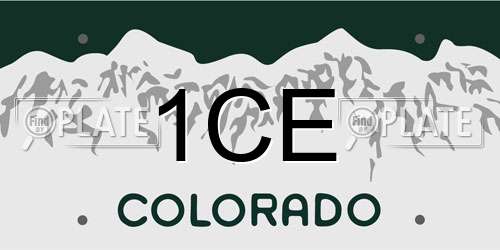 1CE Colorado License Plate