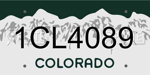 1CL4089 Colorado License Plate