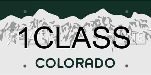 1CLASS Colorado License Plate