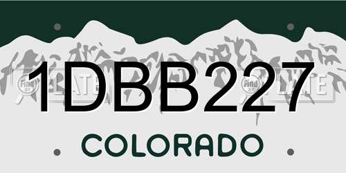 1DBB227 Colorado License Plate