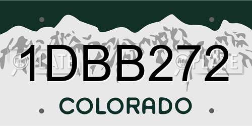 1DBB272 Colorado License Plate