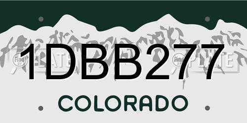 1DBB277 Colorado License Plate