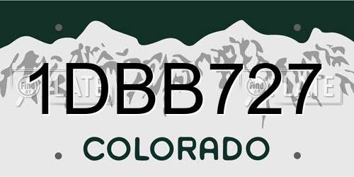 1DBB727 Colorado License Plate