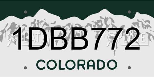 1DBB772 Colorado License Plate