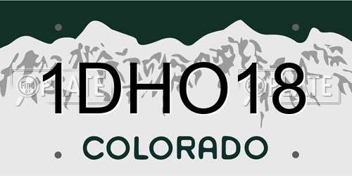 1DHO18 Colorado License Plate