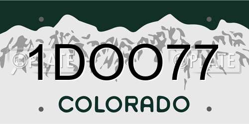 1DOO77 Colorado License Plate