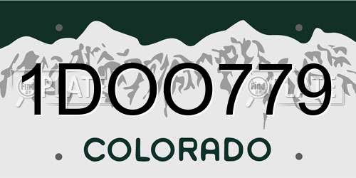 1DOO779 Colorado License Plate
