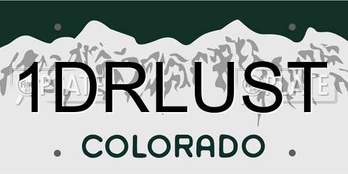 1DRLUST Colorado License Plate