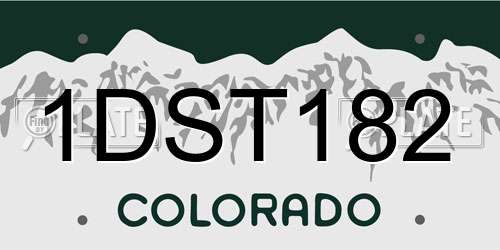 1DST182 Colorado License Plate