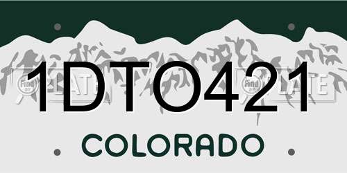 1DTO421 Colorado License Plate
