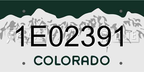 1E02391 Colorado License Plate