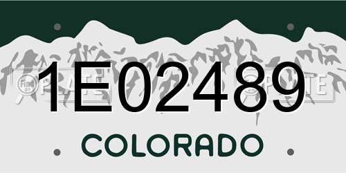 1E02489 Colorado License Plate