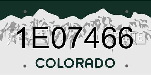 1E07466 Colorado License Plate