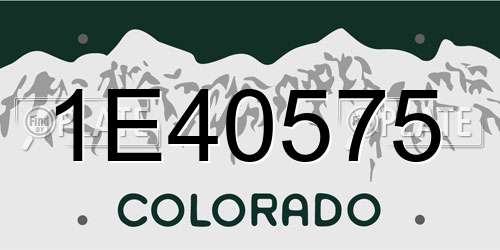 1E40575 Colorado License Plate