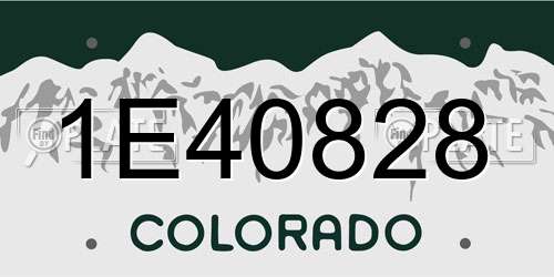 1E40828 Colorado License Plate