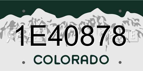 1E40878 Colorado License Plate