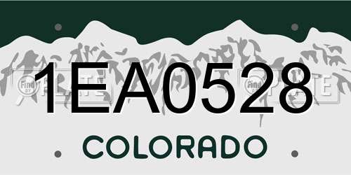 1EA0528 Colorado License Plate