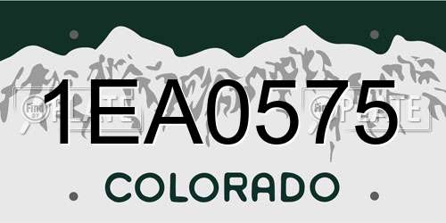 1EA0575 Colorado License Plate