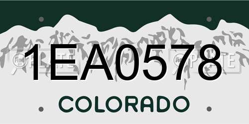 1EA0578 Colorado License Plate