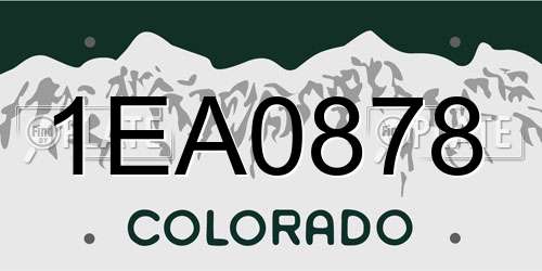 1EA0878 Colorado License Plate