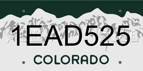 1EAD525 Colorado License Plate