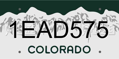 1EAD575 Colorado License Plate