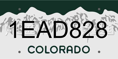 1EAD828 Colorado License Plate