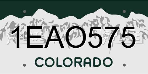 1EAO575 Colorado License Plate