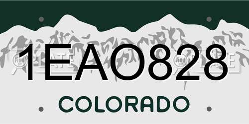 1EAO828 Colorado License Plate