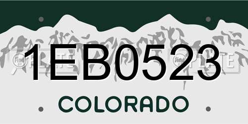1EB0523 Colorado License Plate