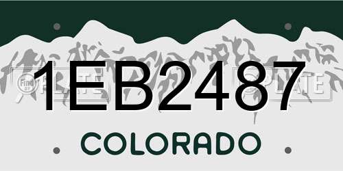 1EB2487 Colorado License Plate