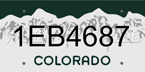1EB4687 Colorado License Plate