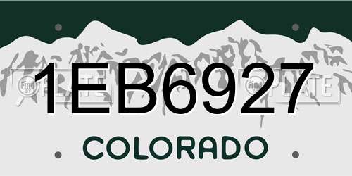 1EB6927 Colorado License Plate