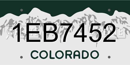 1EB7452 Colorado License Plate