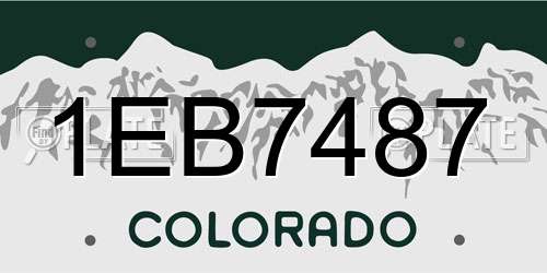 1EB7487 Colorado License Plate
