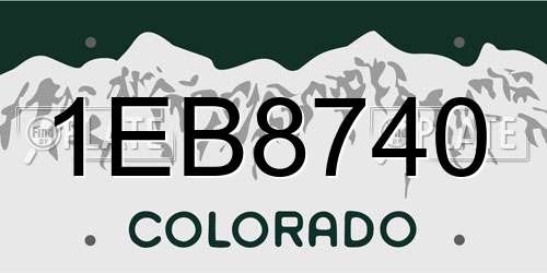 1EB8740 Colorado License Plate