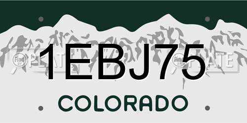 1EBJ75 Colorado License Plate