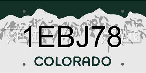 1EBJ78 Colorado License Plate