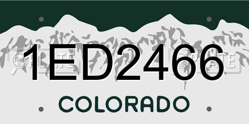 1ED2466 Colorado License Plate