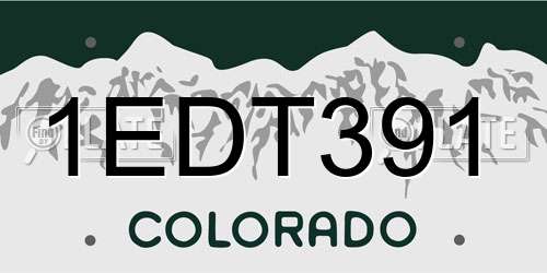 1EDT391 Colorado License Plate