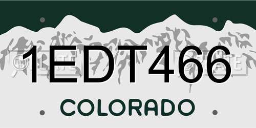 1EDT466 Colorado License Plate